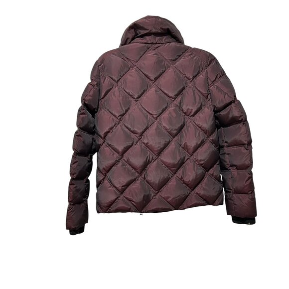 Tommy Hilfiger Deep Purple‎ Iridescent Puffer Jacket • Faux Fur Collar Short M - Picture 4 of 7